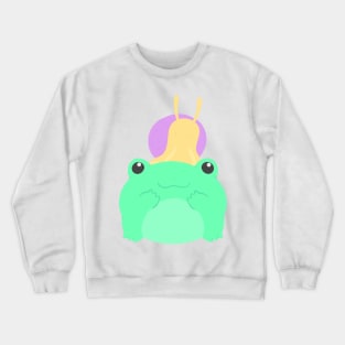 Snail on a Frog Crewneck Sweatshirt